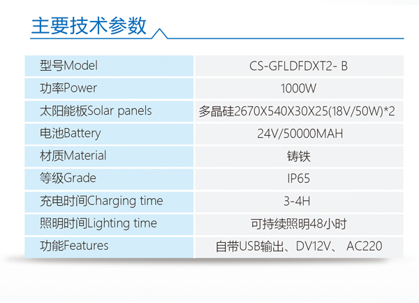 太阳能储能设备 型号：CS-GFLDPDXT2-B